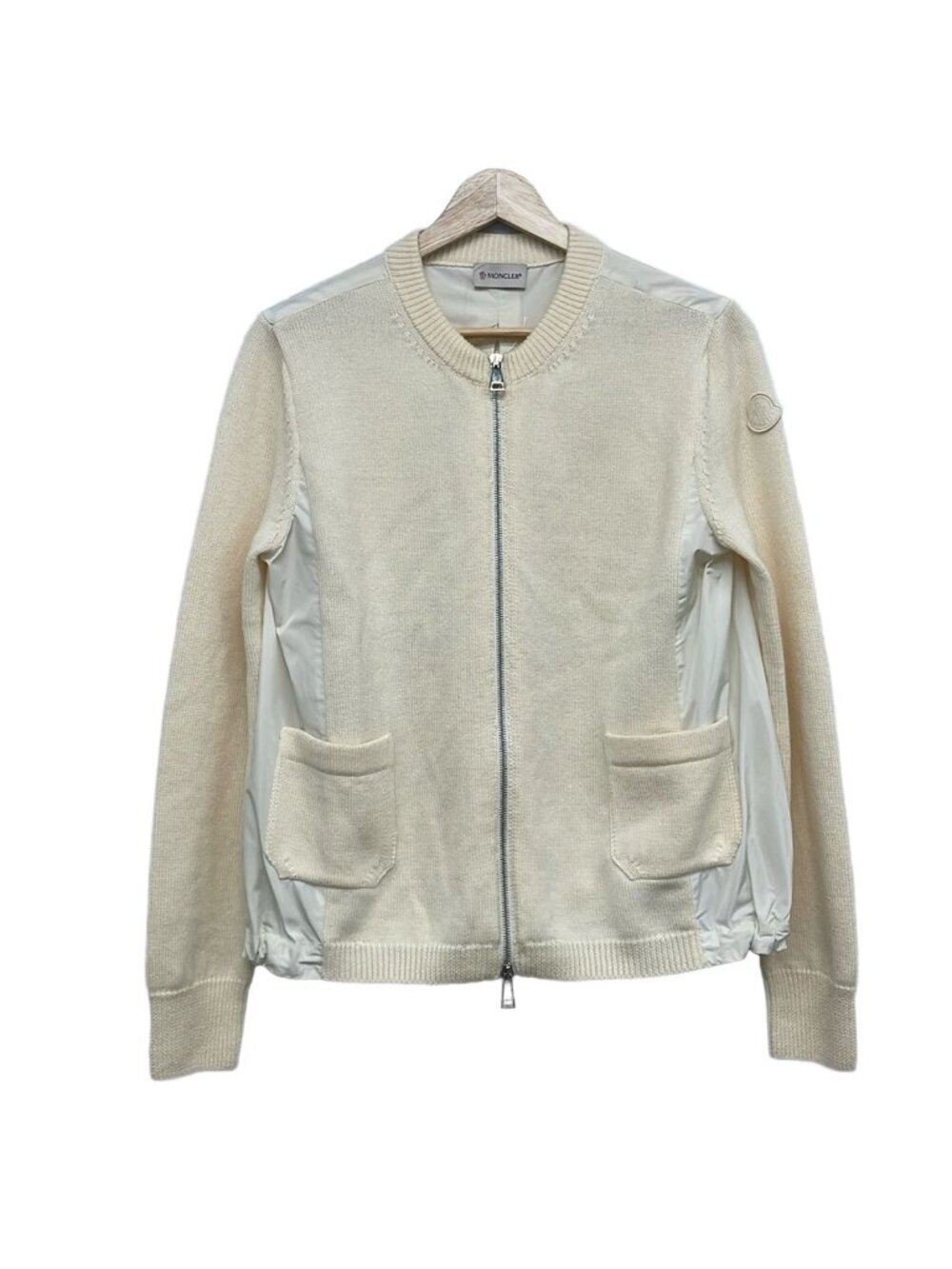 Moncler Jacket Cardigan Tricot Ivory Knit Different XS